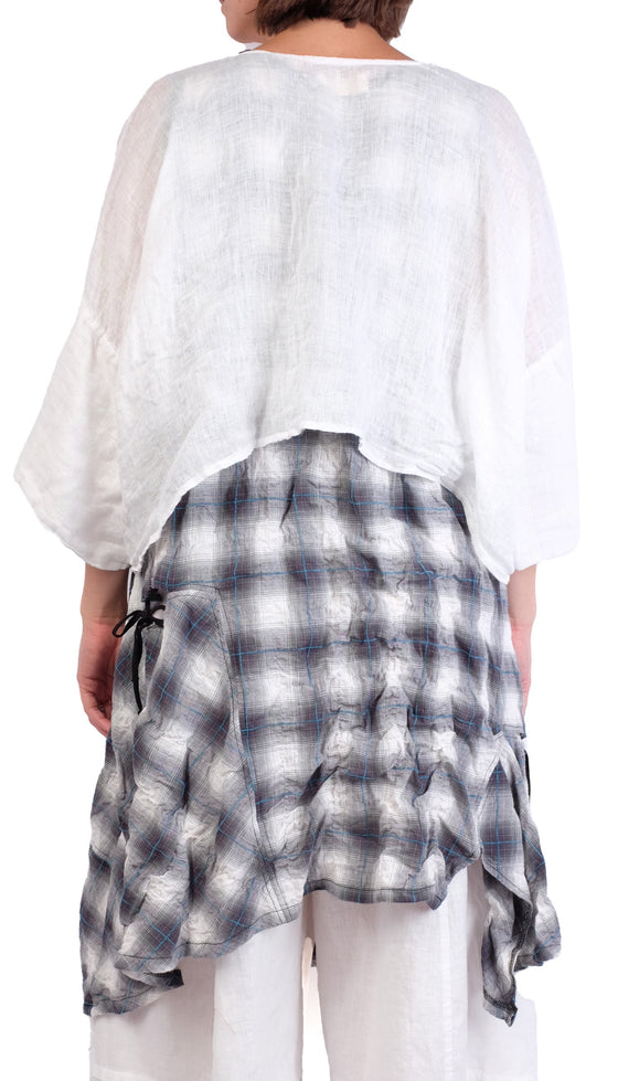 Bodil White Linen Gauze Top