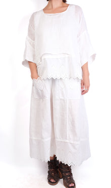  Bodil White Linen Gauze Top