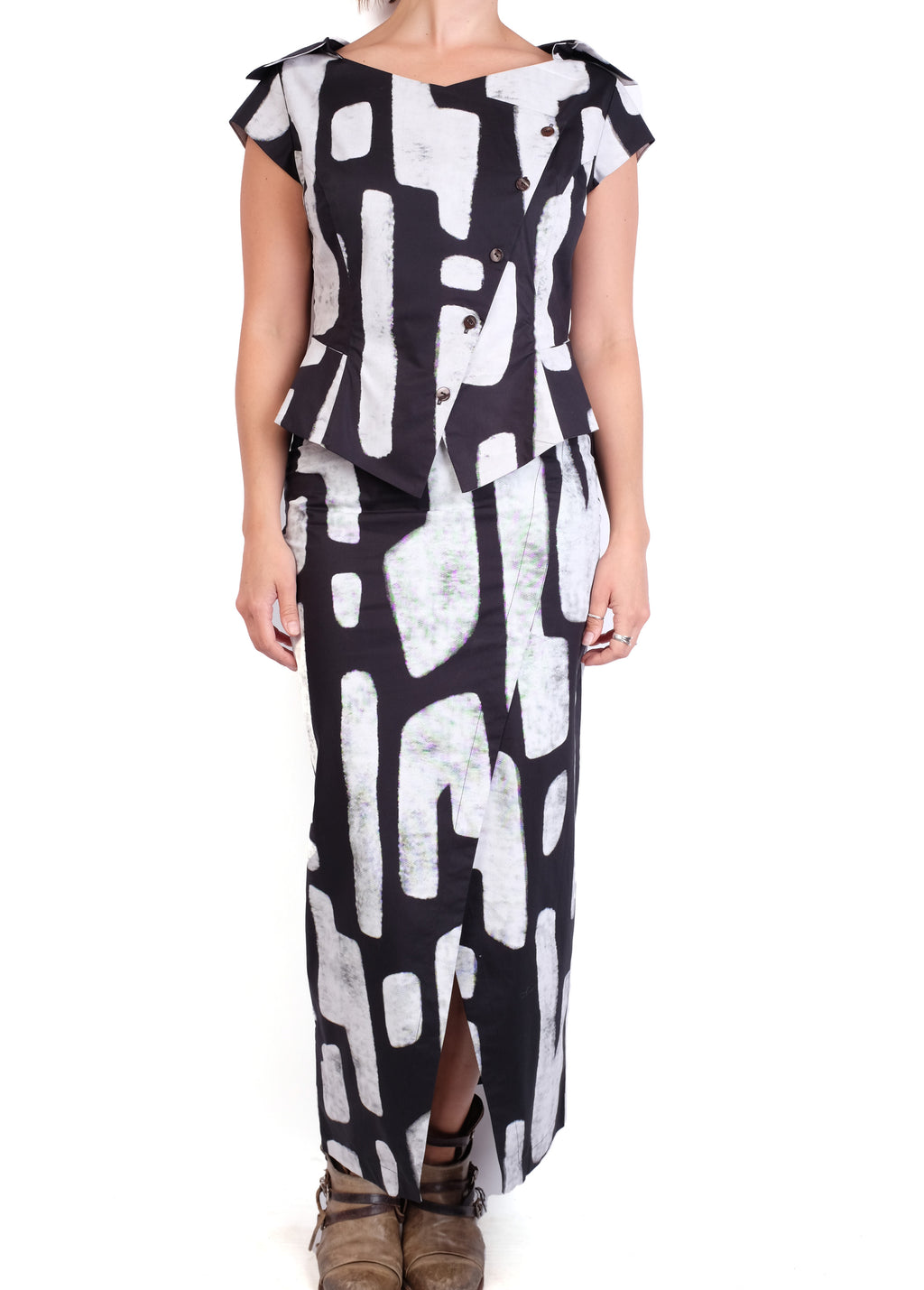 Matthildur Black Inca Print Top