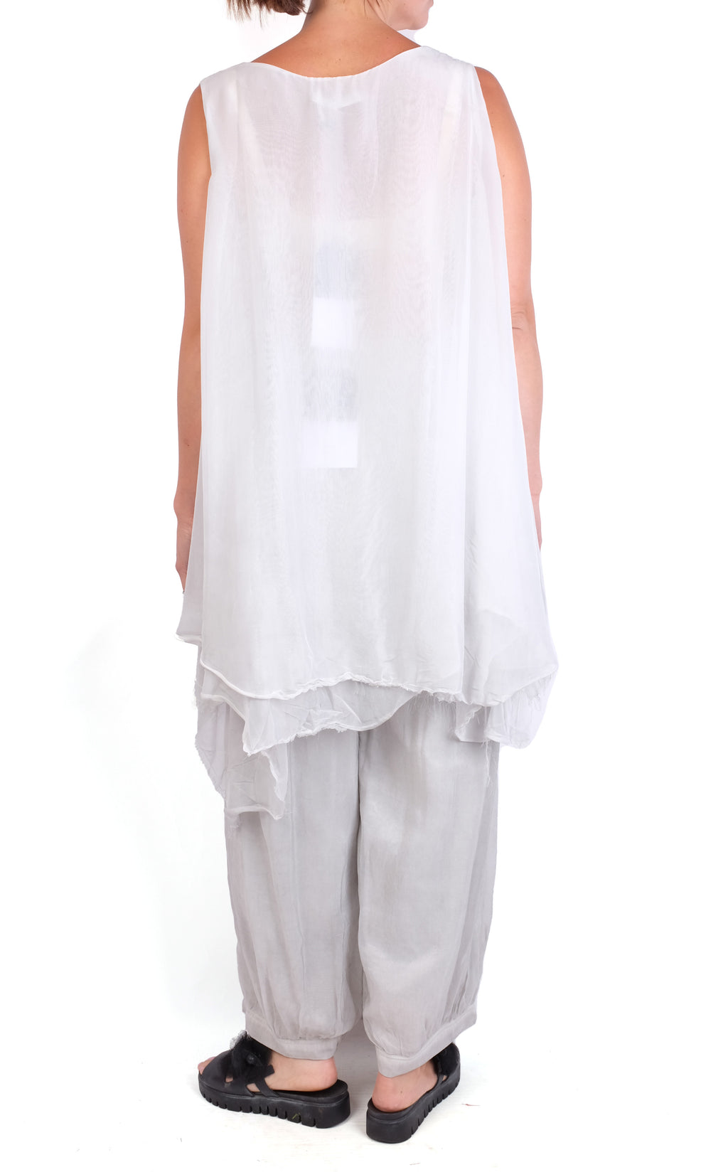 Baci Asymmetric Raw Edge Tank in Ice