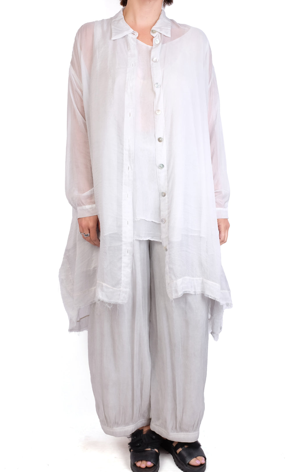 Baci Elastic Waist Harem Pant in Ice