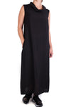 Cutloose Cowl Neck Maxi Dress in Black Parachute