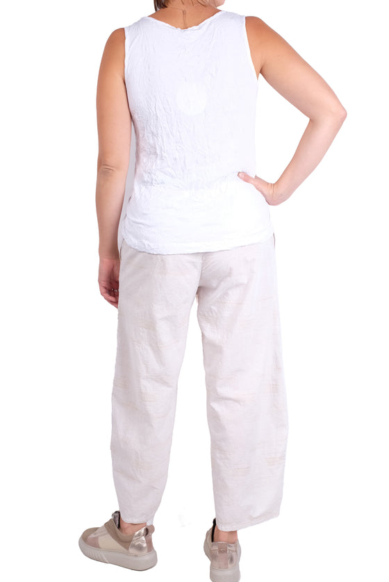 Cutloose Barrel Crop Pant in Laundered Mini Stripe