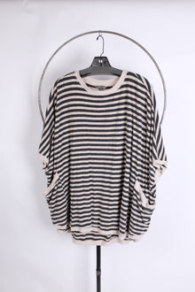  T2T Shannon Passero Grey/Cream Stripe Top S/M