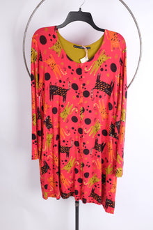  T2T Gudrun Sjoden Cat Print Tunic Large