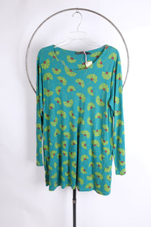  T2T Gudrun Sjoden Teal Print Dress/Tunic Large