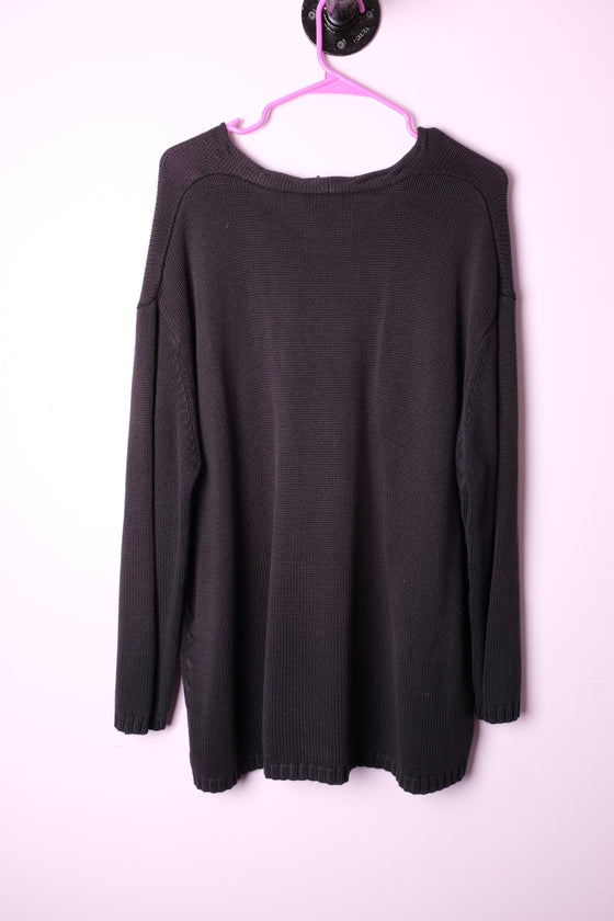 T2T Olsen Black V Neck Sweater Large