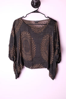  T2T Grizas Silk Burnout Black Top Size Small