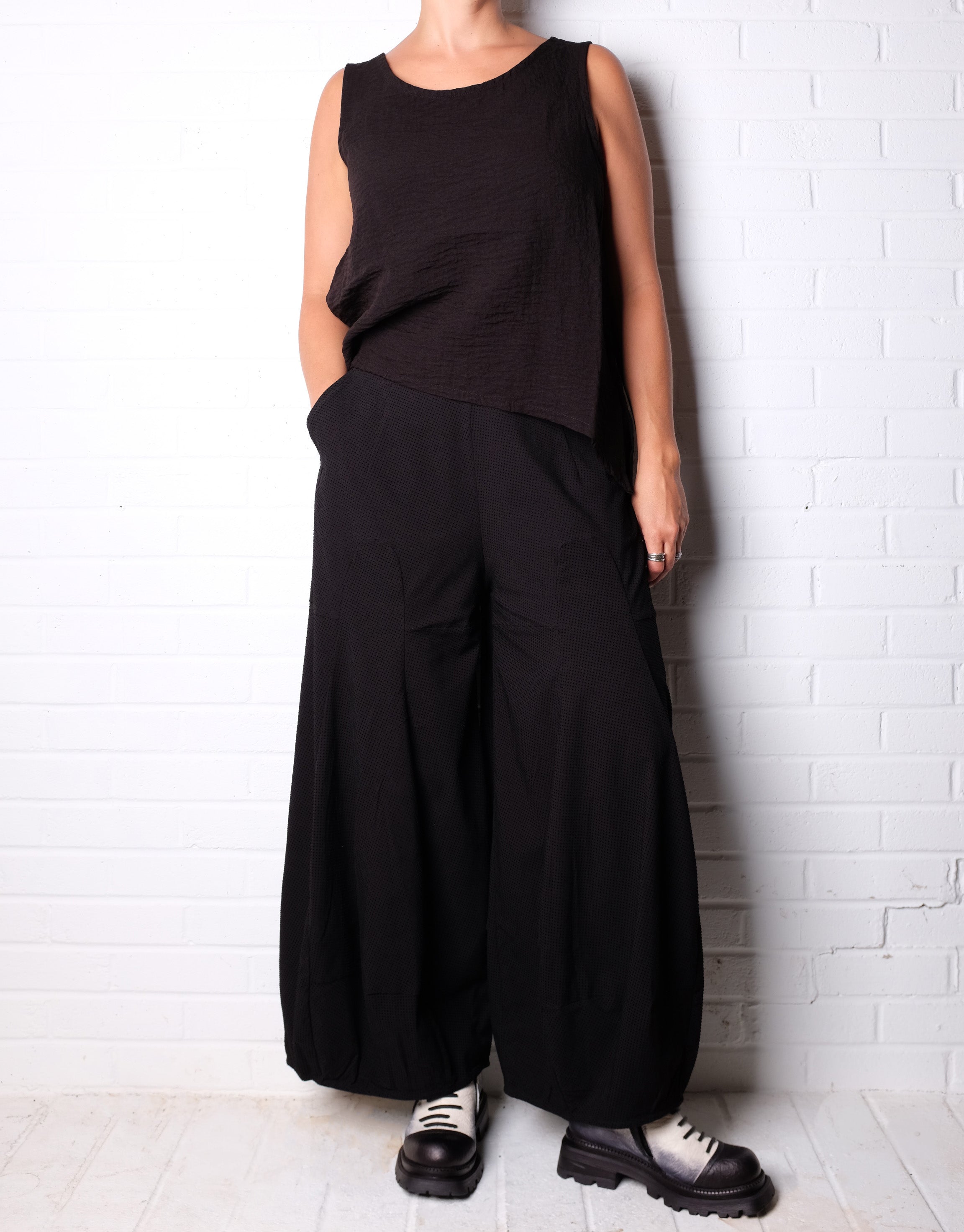 Rundholz Black Label Black Check Wide Leg Pants