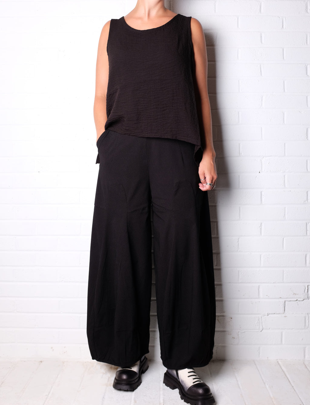 Rundholz Black Label Black Check Wide Leg Pants