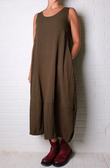  Gerties Sleeveless Princess Dress in African Olive