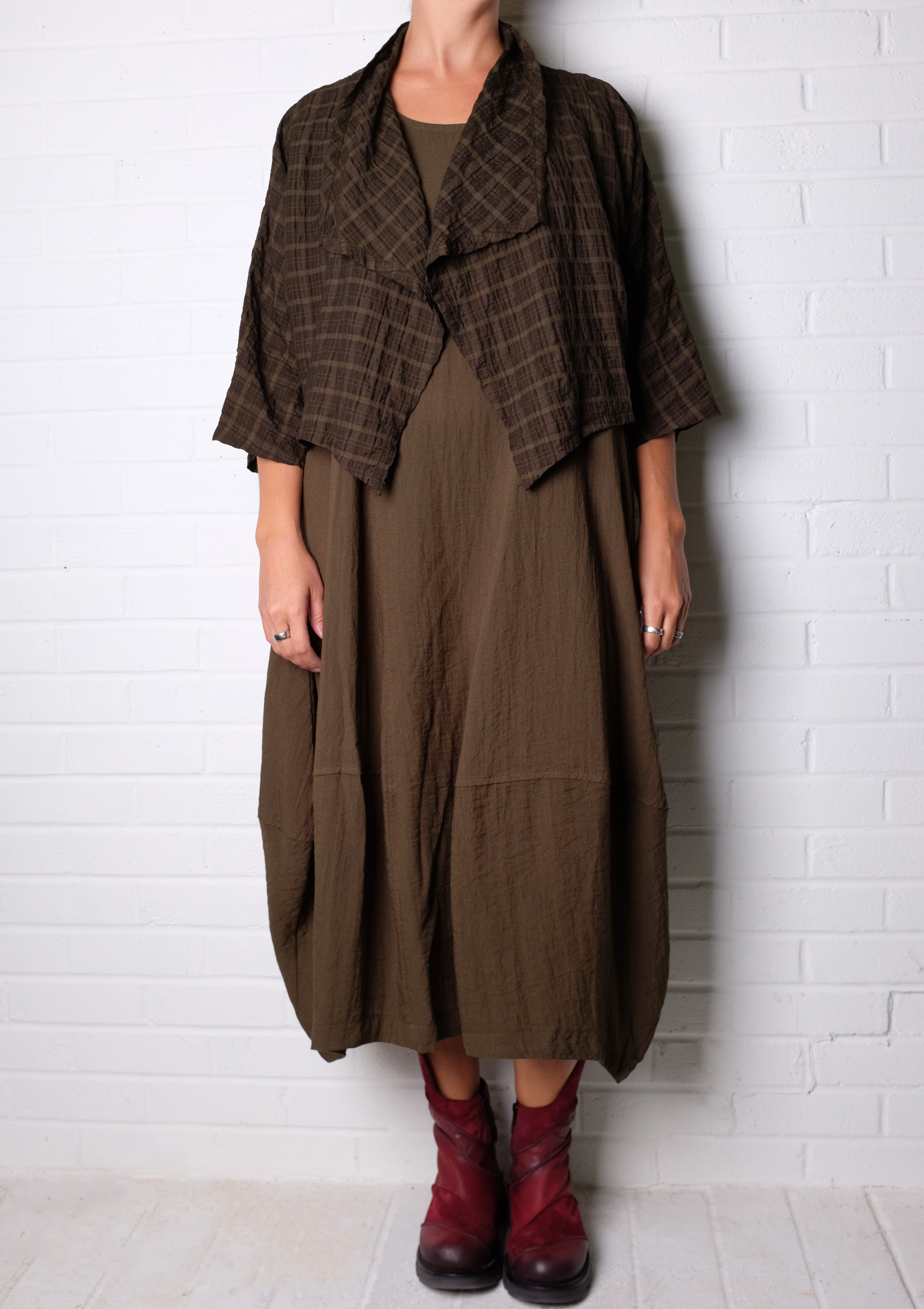 Gerties Sleeveless Princess Dress in African Olive