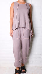 Bodil Terry Tank in Pink Heather