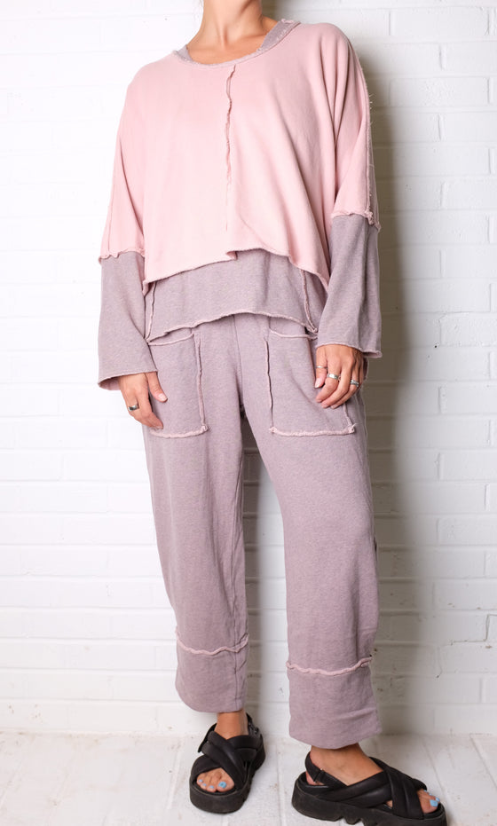 Bodil Cuff Pant in Pink Heather
