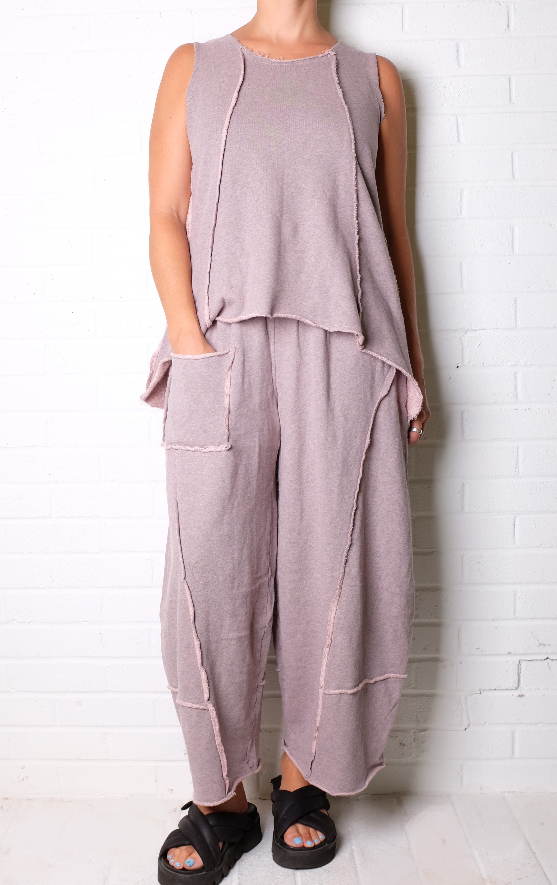 Bodil One Pocket Pant in Pink Heather