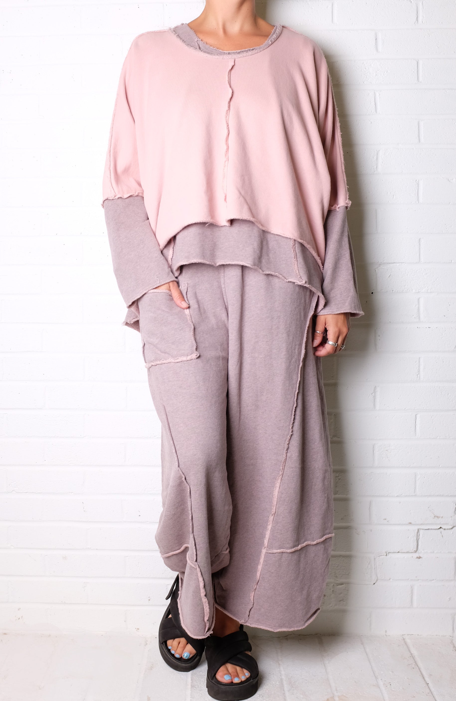 Bodil One Pocket Pant in Pink Heather