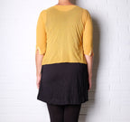 Robin Kaplan Mesh 3/4 Sleeve Cardigan in Golden Yellow