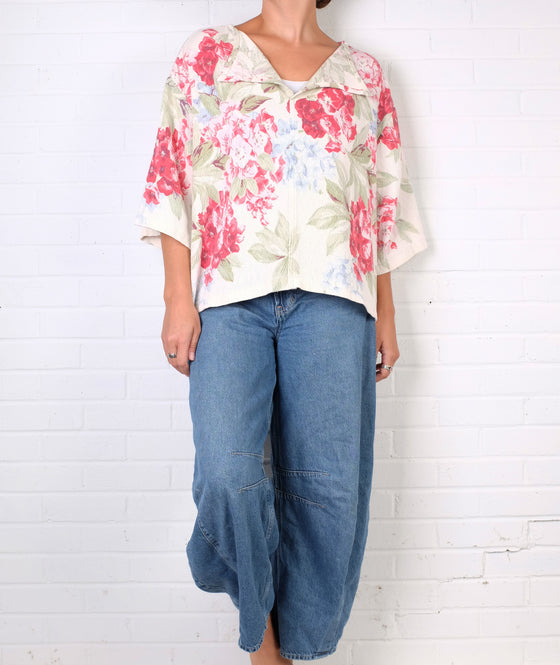 KQ Cream Floral Top