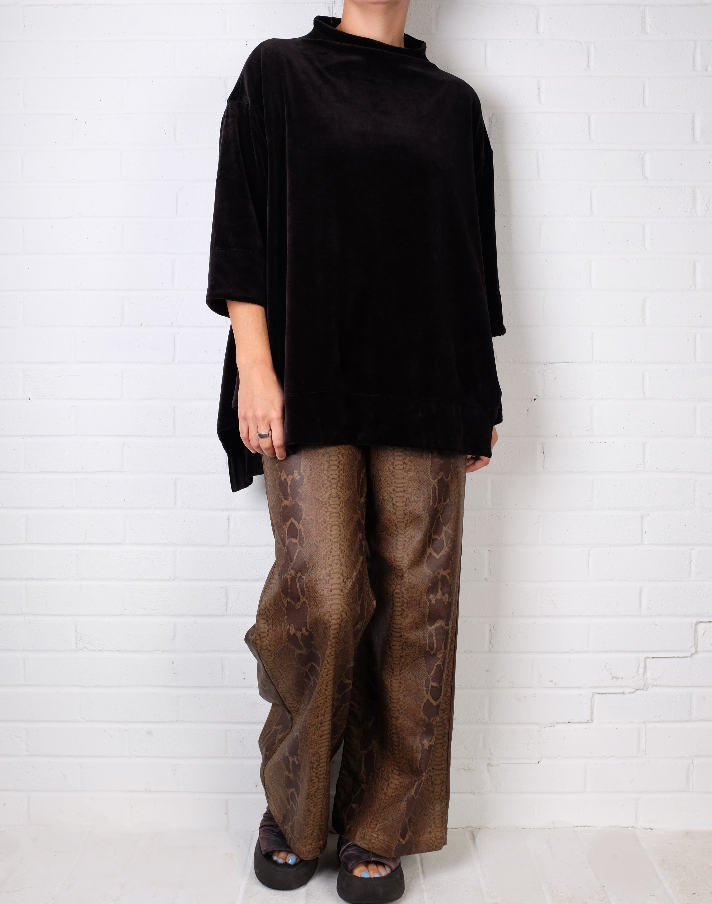 Alembika Velour Funnel Neck Tunic