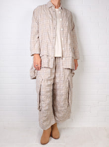  Dress To Kill Cream/Light Blue Plaid Coming and Going Shirt