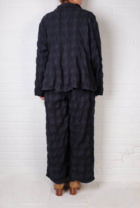 Dress To Kill Blue Plaid Flannel Tab Pocket Pleated Pant