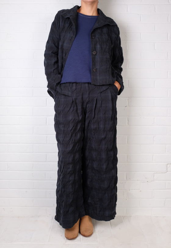 Dress To Kill Blue Plaid Flannel Tab Pocket Pleated Pant