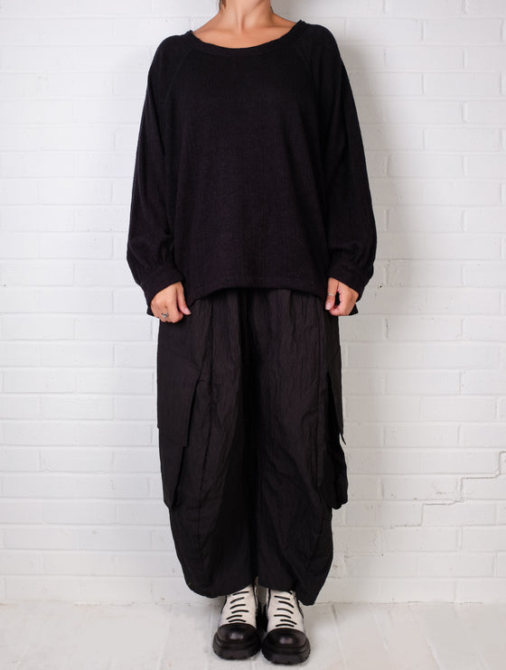Dress To Kill Black Texture Baseball Pullover