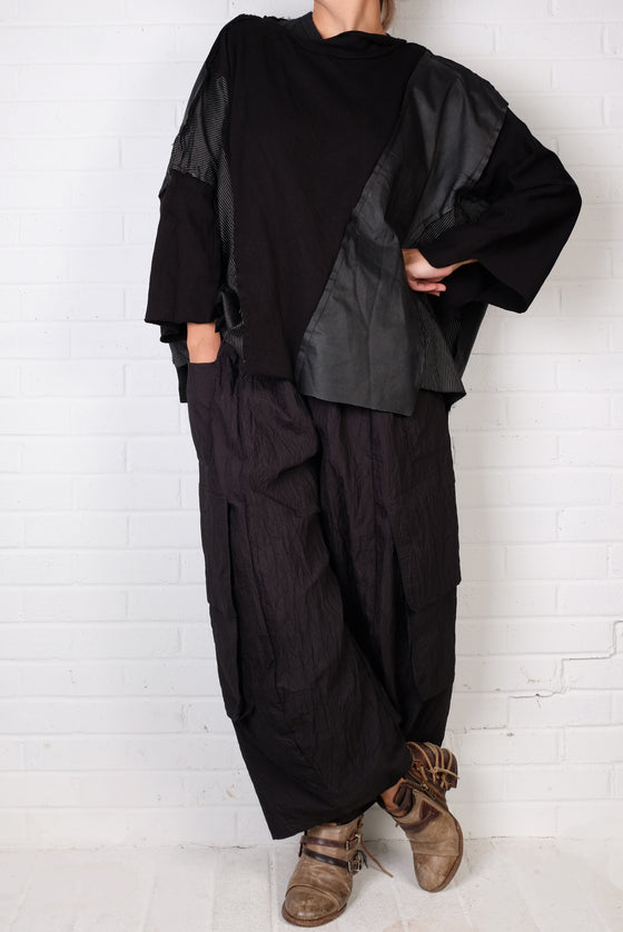 Papucei Black Patchwork Top