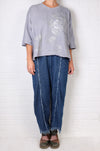 Cynthia Ashby Rex Tee in Water with Silver Graphic