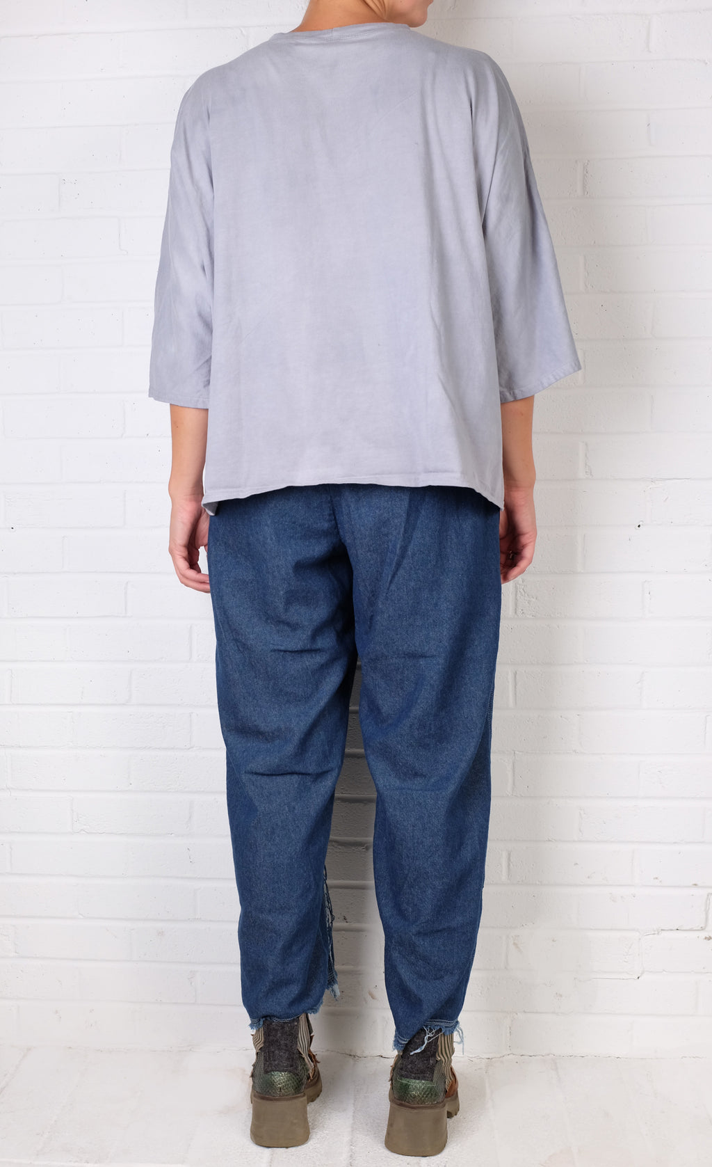 Cynthia Ashby Rex Tee in Water with Silver Graphic