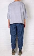 Cynthia Ashby Rex Tee in Water with Silver Graphic