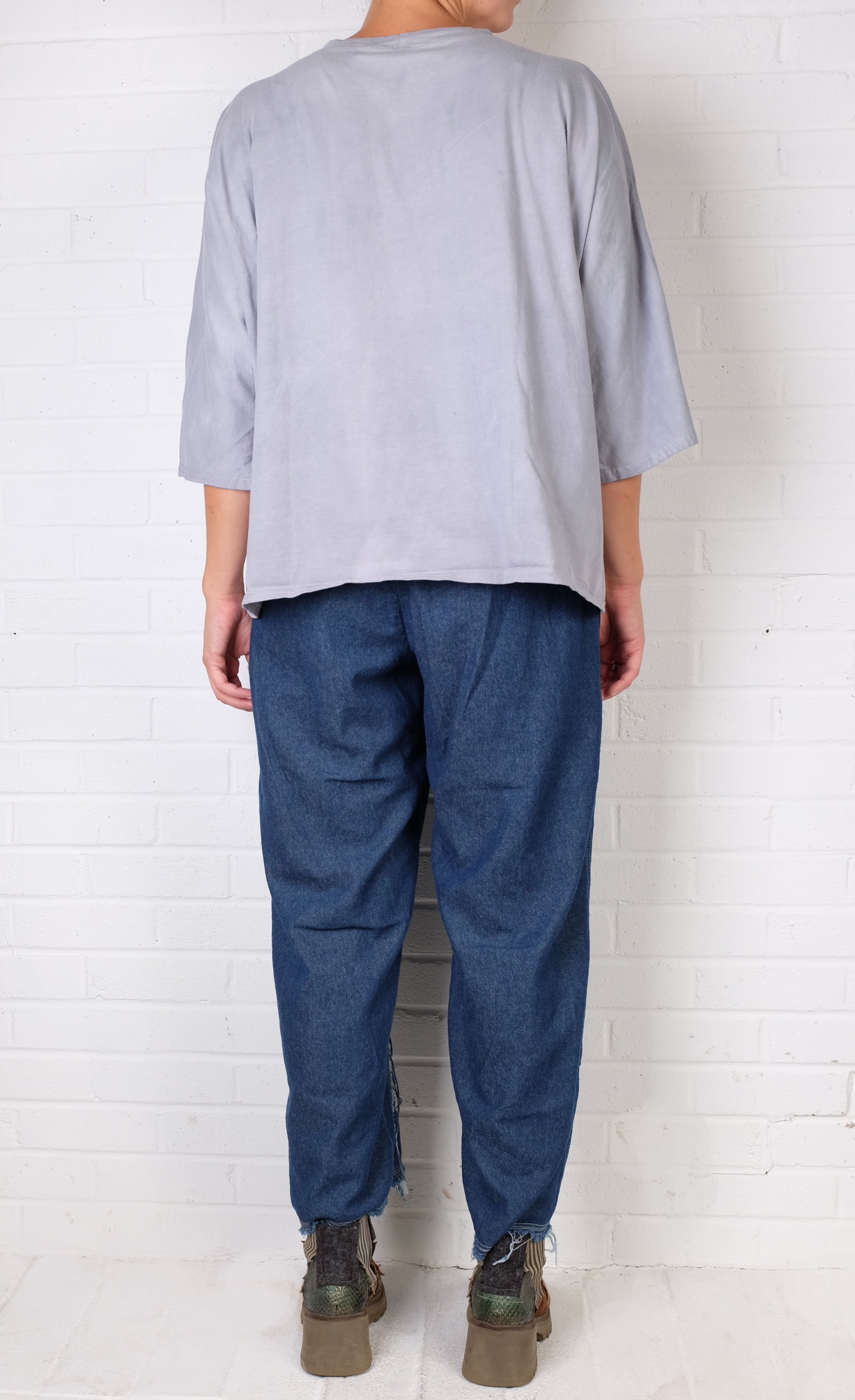 Cynthia Ashby Rex Tee in Water with Silver Graphic