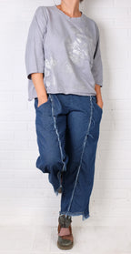 Cynthia Ashby Rex Tee in Water with Silver Graphic