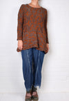 Grizas Copper Crinkle Silk Long Sleeve Tunic