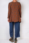 Grizas Copper Crinkle Silk Long Sleeve Tunic