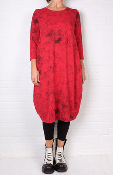  Grizas Red Print Jersey Tunic