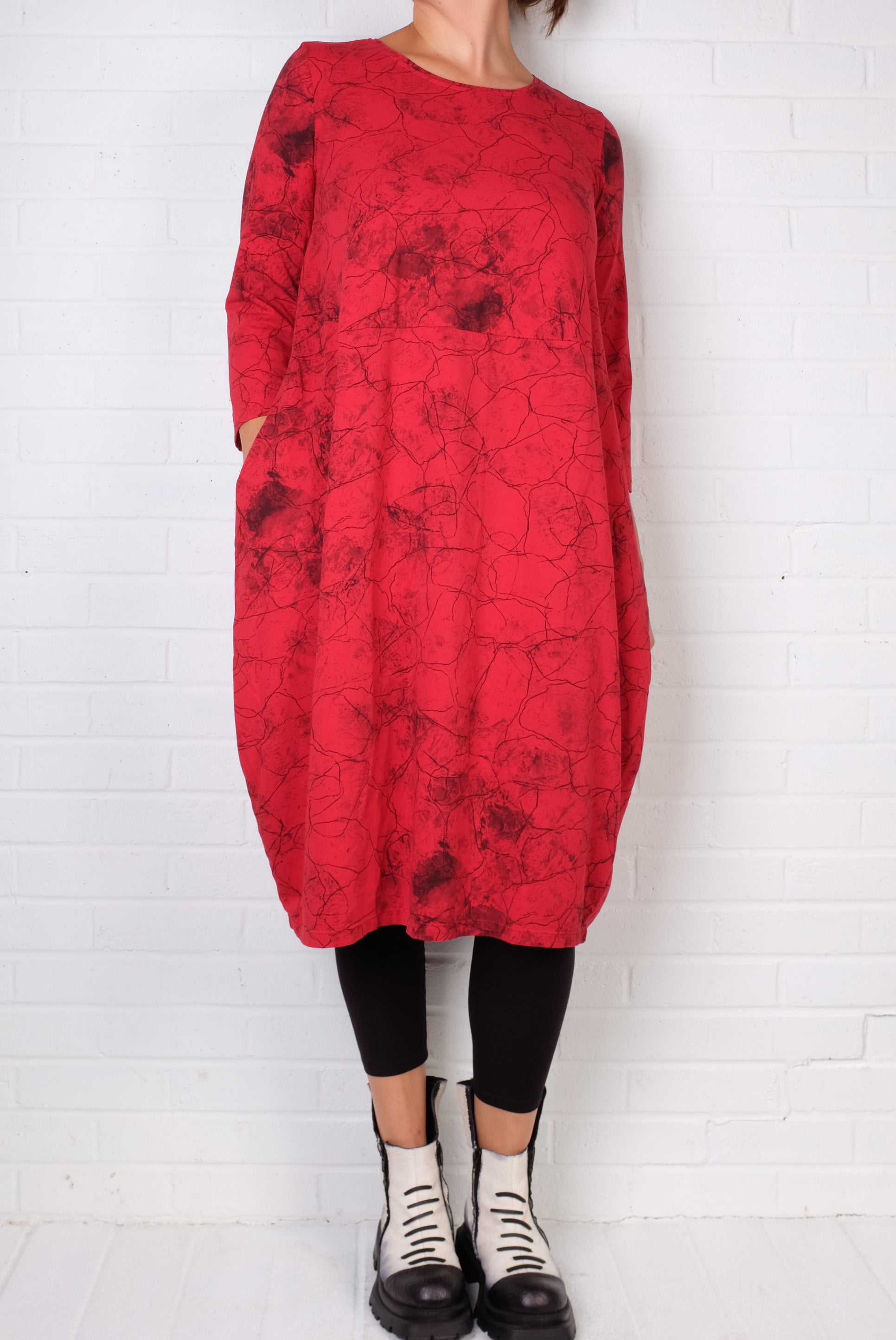 Grizas Red Print Jersey Tunic