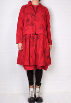 Grizas Red Print Zip Up Jacket