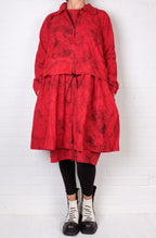 Grizas Red Print Zip Up Jacket