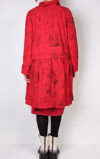 Grizas Red Print Zip Up Jacket