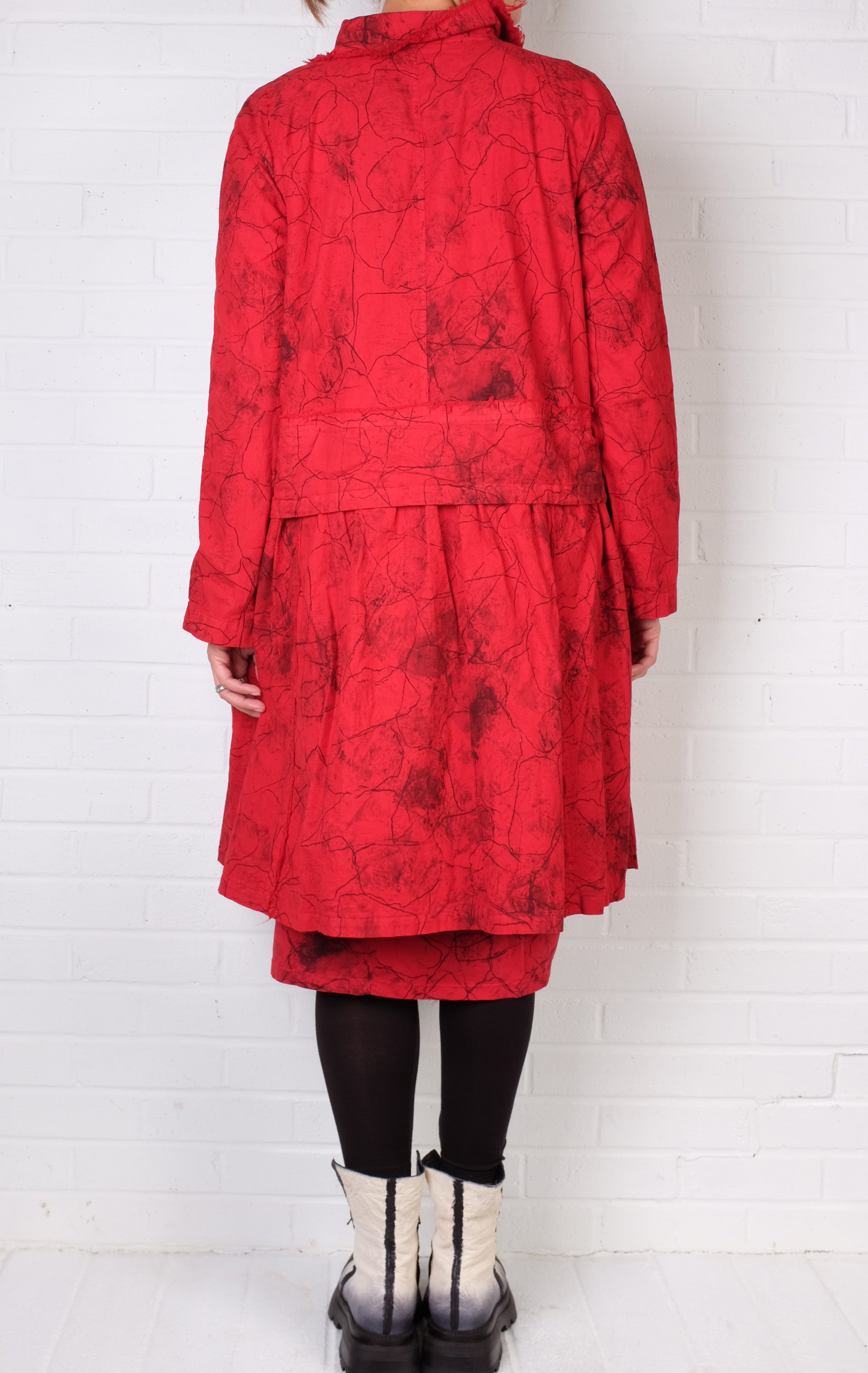 Grizas Red Print Zip Up Jacket