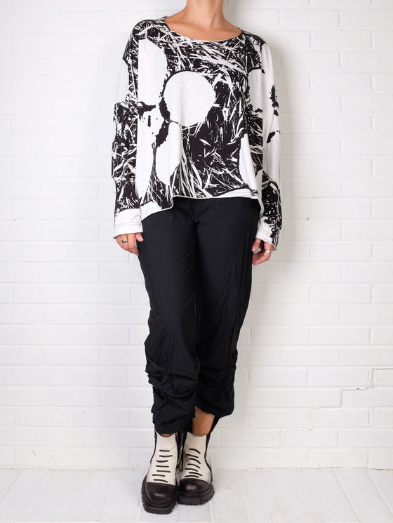 Rundholz Black Label Black and White Print LS Tee