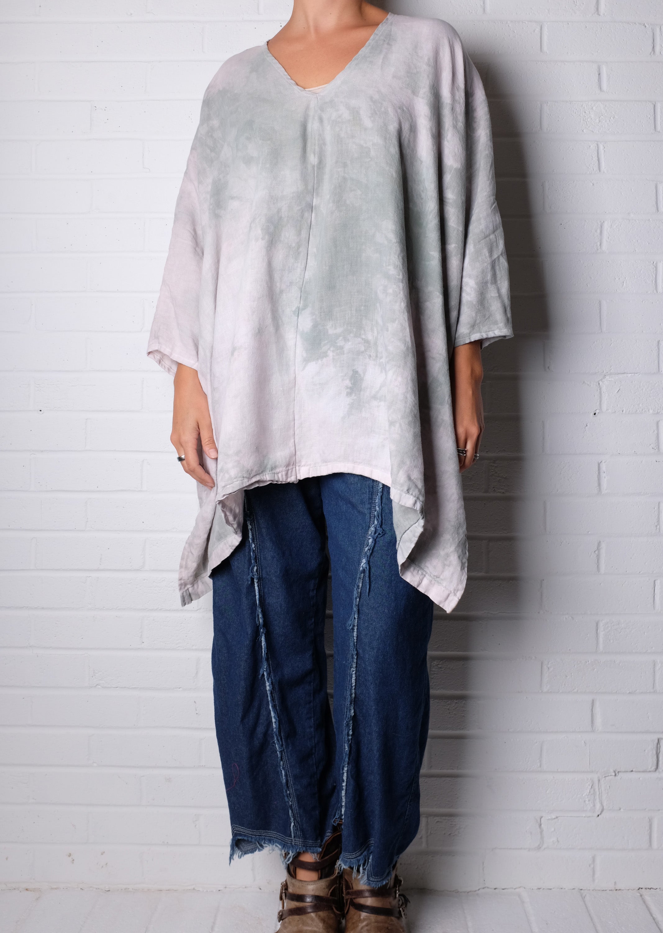 KQ Green Dyed Linen Tunic