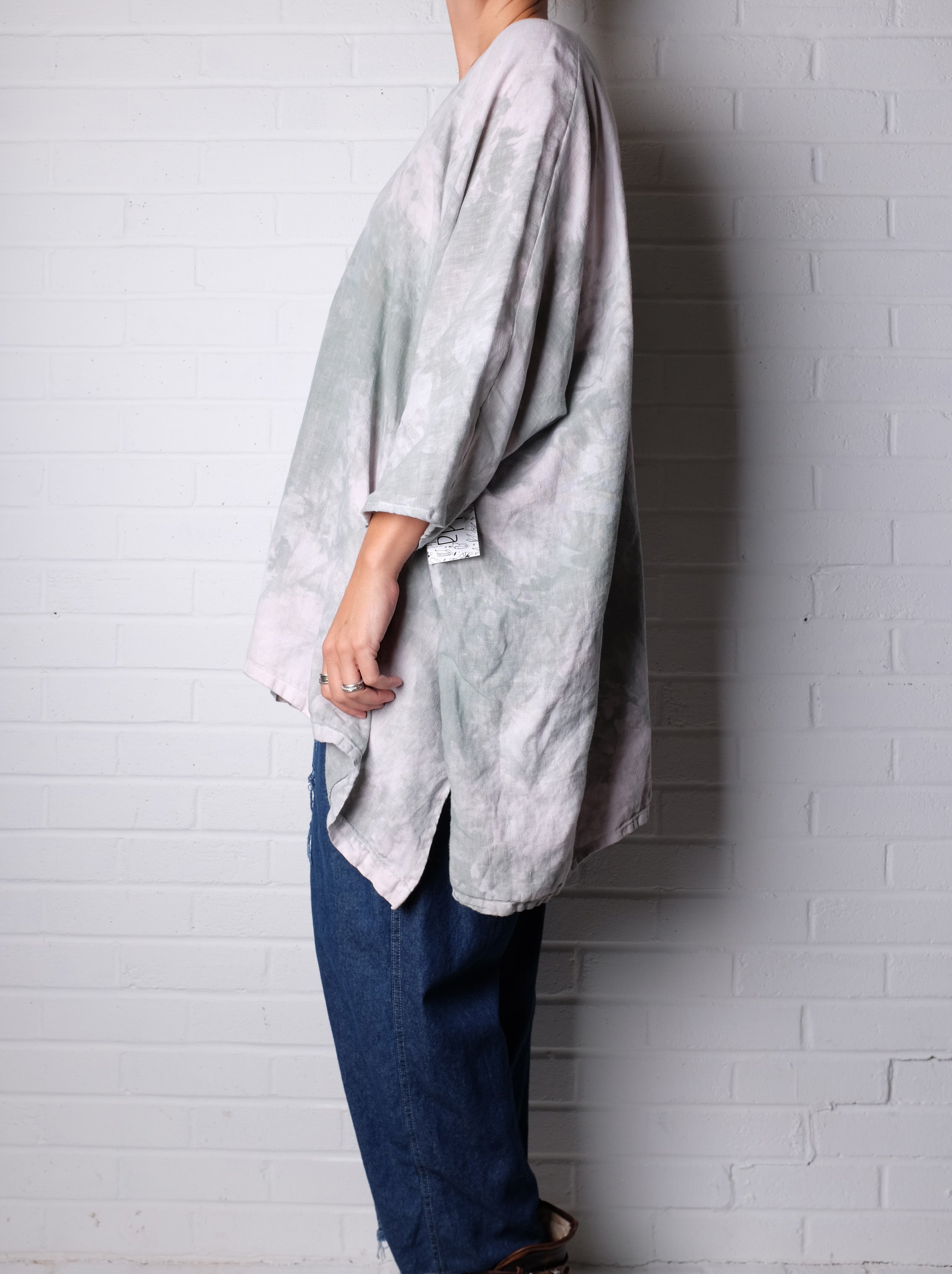 KQ Green Dyed Linen Tunic