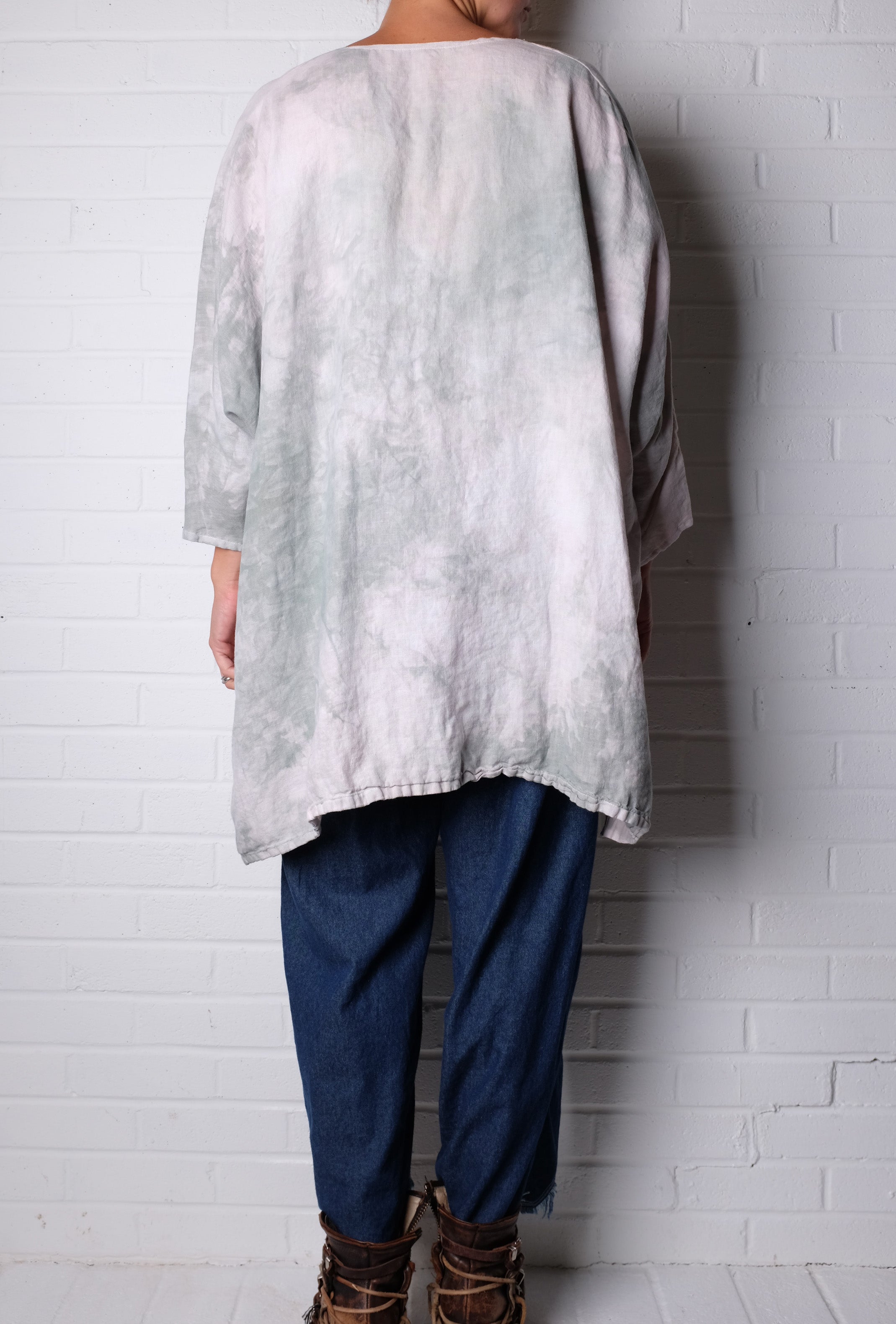 KQ Green Dyed Linen Tunic