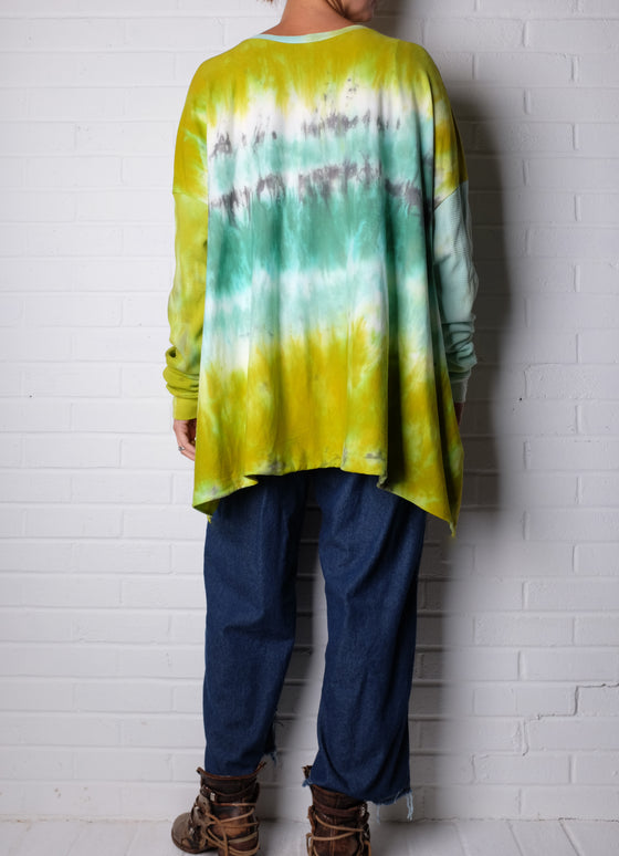 KQ Tie Dye Thermal and Knit Top