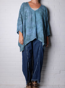  KQ Blue Dyed Linen Tunic