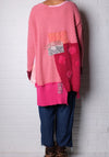 KQ One Size Pink Patchwork Sweater
