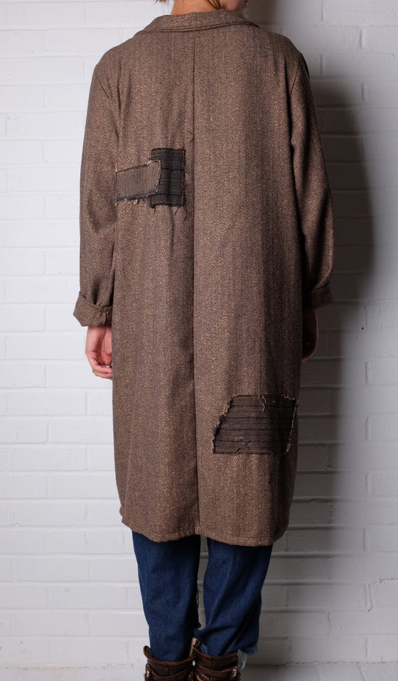 KQ Herringbone Patchwork Coat