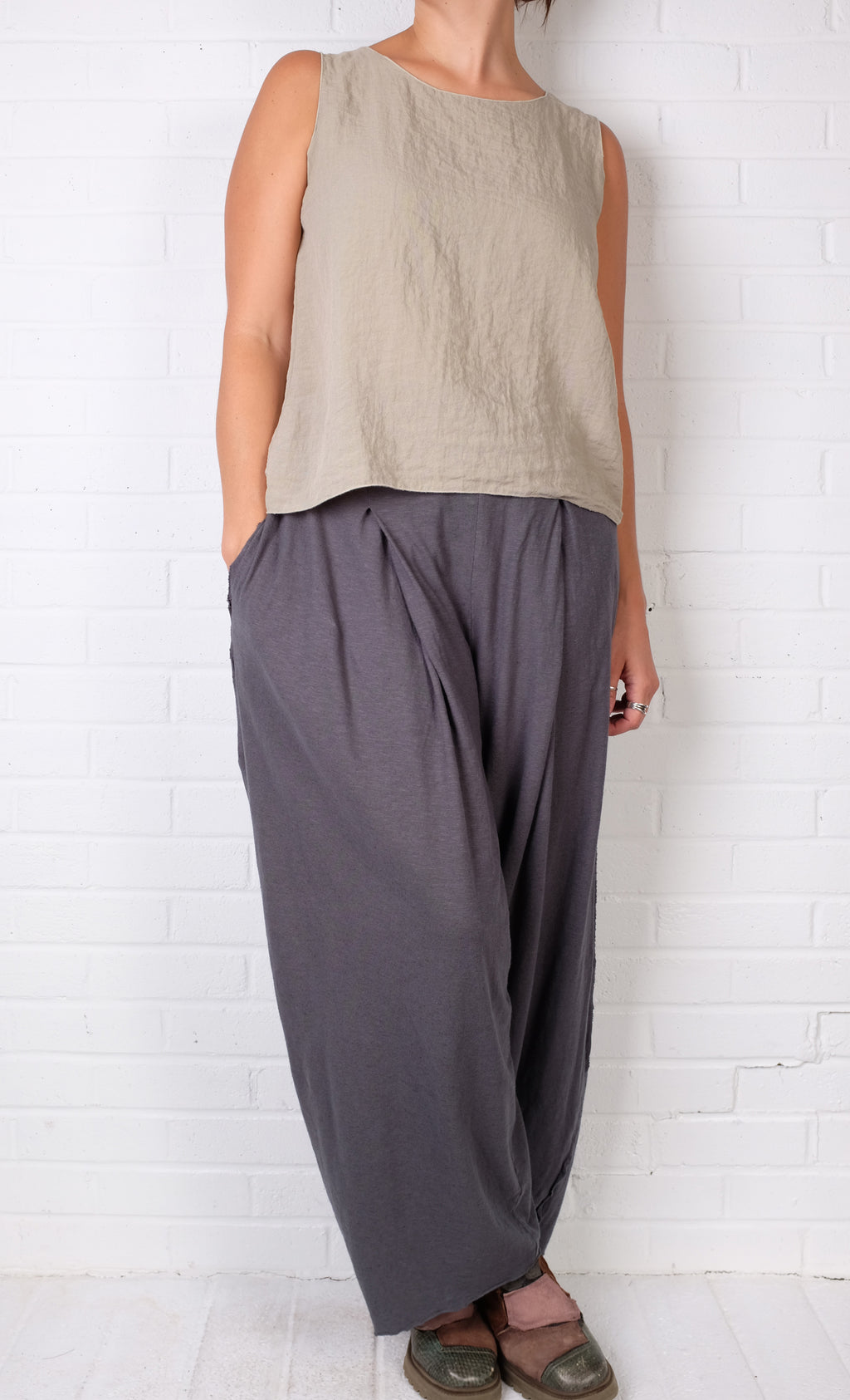 Cutloose Pleat Pant in Gull